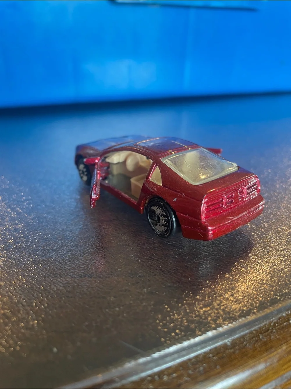 Vintage Hot Wheels 1989 Nissan 300ZX Rare Metal Flake RED Doors Open Loose